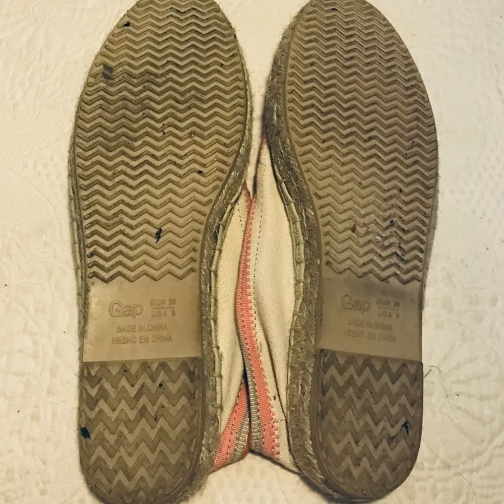 Gap orange striped canvas espadrilles 8
